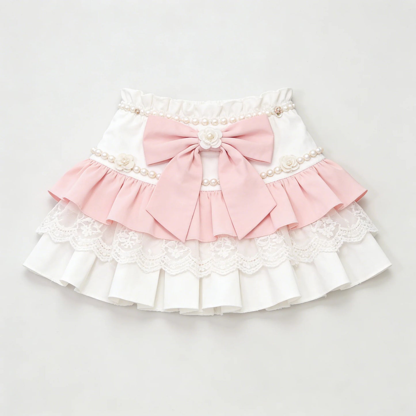 Pink White Bow Skirt
