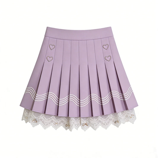 Purple Heart Pleated Skirt