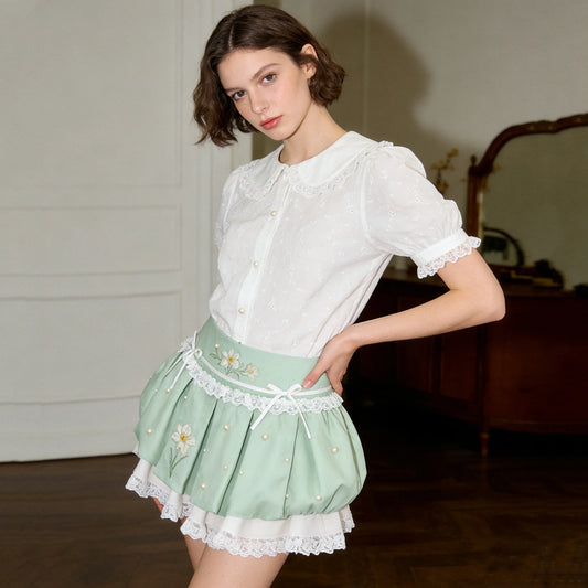 Mint Daffodil Bubble Skirt