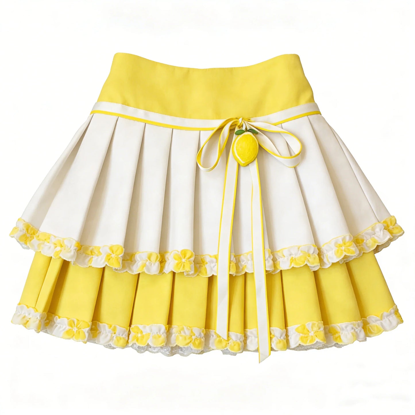 Yellow Lemon Double Layer Skirt