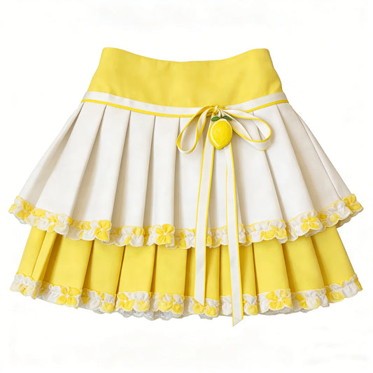 Yellow Lemon Double Layer Skirt