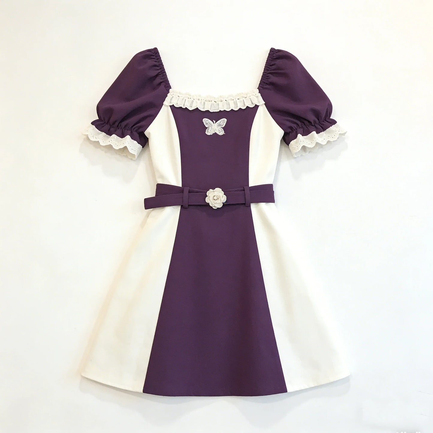 Purple White Butterfly Dress